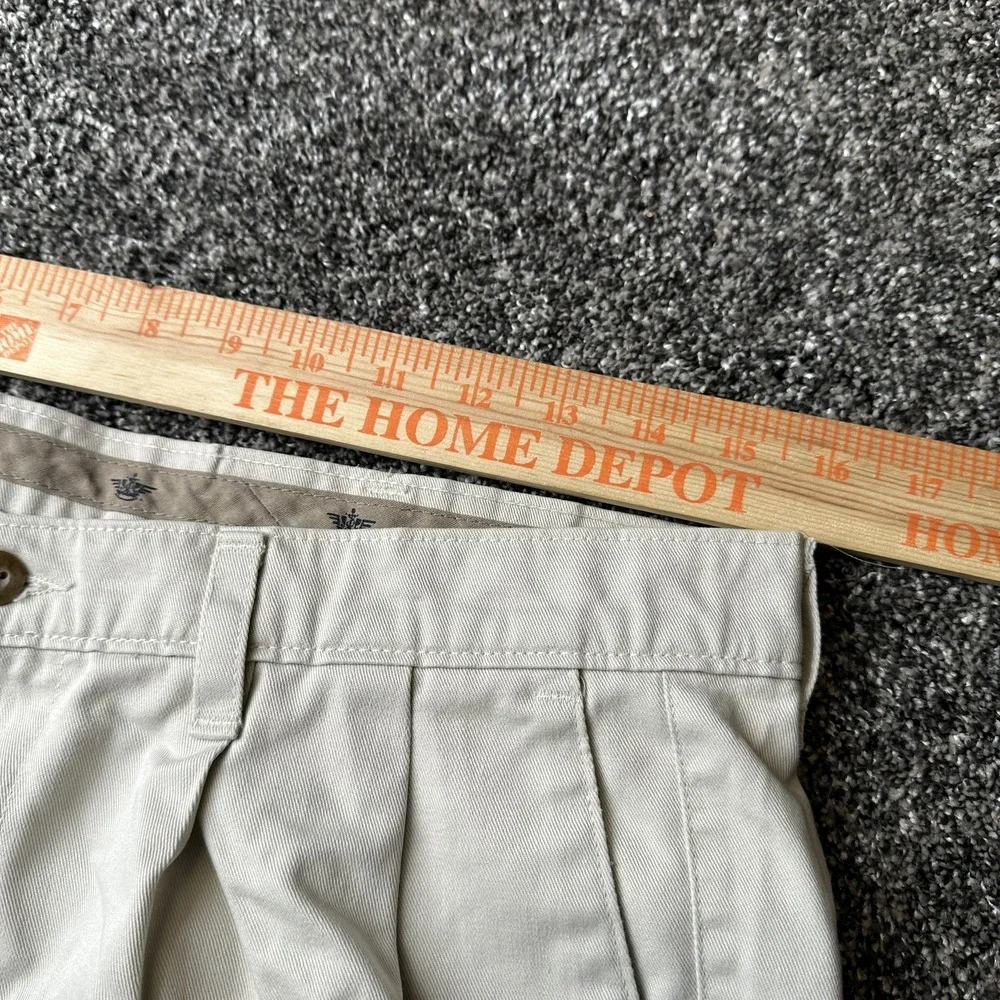 Docker Pants Mens 34x32 Beige Chino Pleated Front Classic Fit Slash‎ Pocket